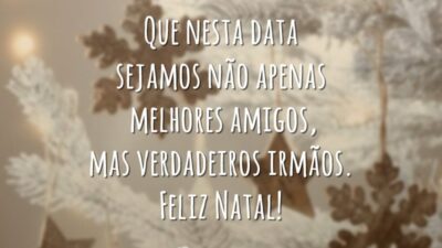 Que nesta data sejamos não apenas melhores amigos, mas verdadeiros irmãos. Feliz Natal!