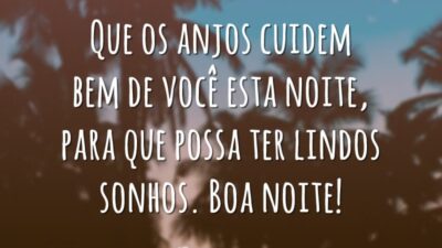 Que os anjos cuidem bem de você esta noite, para que possa ter lindos sonhos. Boa noite!