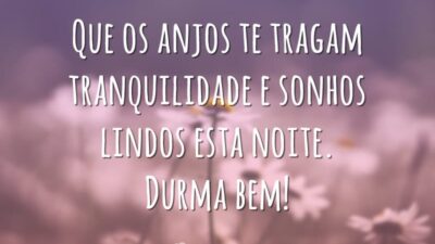 Que os anjos te tragam tranquilidade e sonhos lindos esta noite. Durma bem!