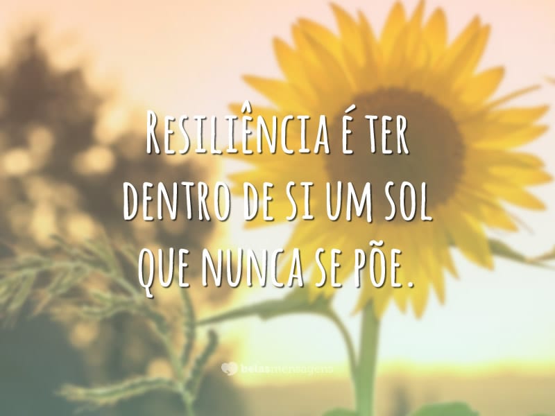 Resiliência é ter dentro de si um sol que nunca se põe.