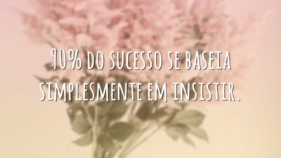 90% do sucesso se baseia simplesmente em insistir.