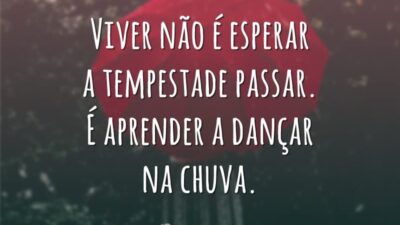 Viver não é esperar a tempestade passar. É aprender a dançar na chuva.