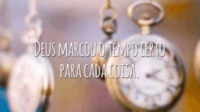 Deus marcou o tempo certo para cada coisa.