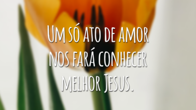 Um só ato de amor nos fará conhecer melhor Jesus.