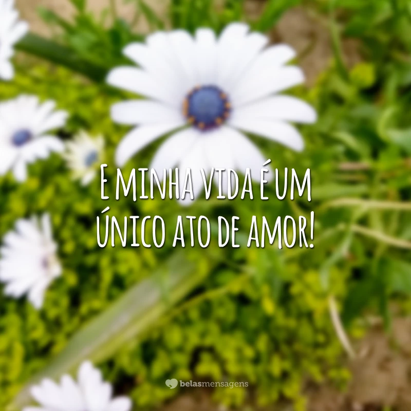 E minha vida é um único ato de amor!