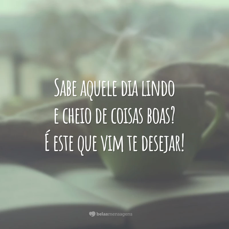 Sabe aquele dia lindo e cheio de coisas boas? É este que vim te desejar!