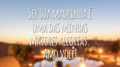 Ser sua madrinha é uma das minhas maiores alegrias. Amo você!