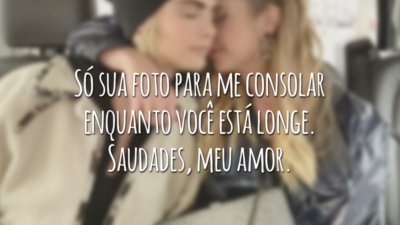 Só sua foto para me consolar enquanto você está longe. Saudades, meu amor.