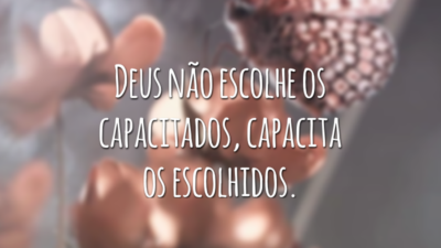 Deus não escolhe os capacitados, capacita os escolhidos.