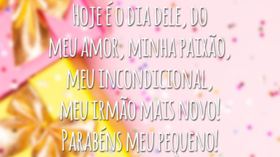 Hoje é o dia dele, do meu amor, minha paixão, meu incondicional, meu irmão mais novo! Parabéns meu pequeno!