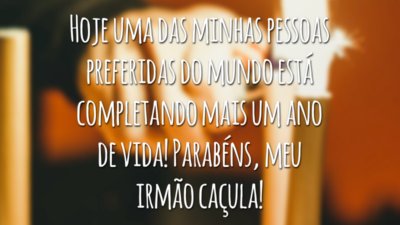 Hoje uma das minhas pessoas preferidas do mundo está
completando mais um ano de vida! Parabéns, meu irmão caçula!