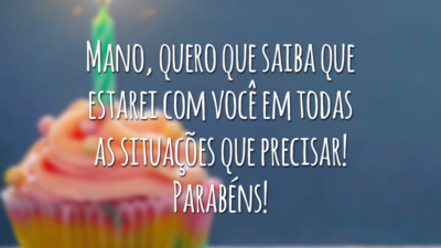 Mano, quero que saiba que estarei com você em todas as situações que precisar! Parabéns!