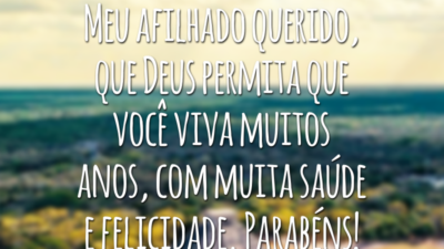 Meu afilhado querido, que Deus permita que você viva muitos anos, com muita saúde e felicidade. Parabéns!