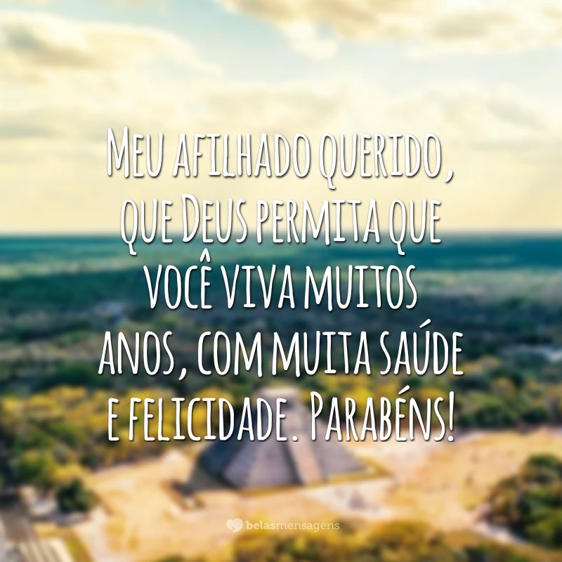 Meu afilhado querido, que Deus permita que você viva muitos anos, com muita saúde e felicidade. Parabéns!