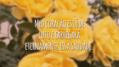 Meu coração está de luto e carregará eternamente essa saudade.