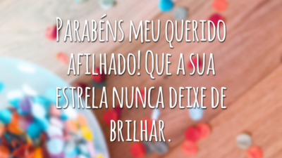 Parabéns meu querido afilhado! Que a sua estrela nunca deixe de brilhar.