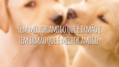 Tem melhor amigo que é irmão e tem irmão que é melhor amigo.