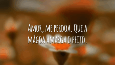 Amor, me perdoa. Que a mágoa amarga o peito.