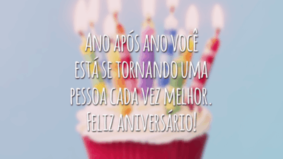 Ano após ano você está se tornando uma pessoa cada vez melhor. Feliz aniversário!