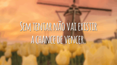 Sem tentar não vai existir a chance de vencer.
