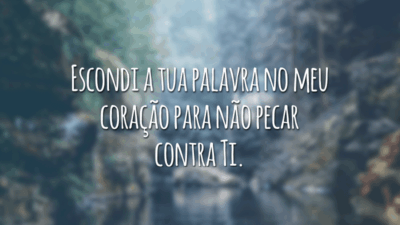 Escondi a tua palavra no meu coração para não pecar contra Ti.