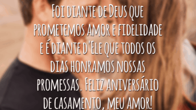Foi diante de Deus que prometemos amor e fidelidade e é diante d'Ele que todos os dias honramos nossas promessas. Feliz aniversário de casamento, meu amor!