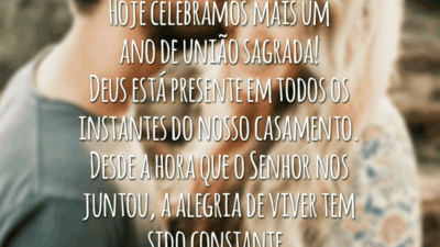 Hoje celebramos mais um ano de união sagrada! Deus está presente em todos os instantes do nosso casamento. Desde a hora que o Senhor nos juntou, a alegria de viver tem sido constante.