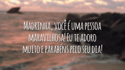 Madrinha, você é uma pessoa maravilhosa! Eu te adoro muito e parabéns pelo seu dia!