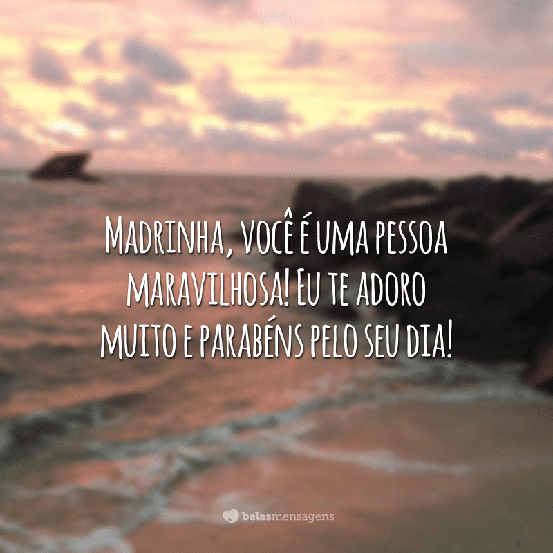 Madrinha, você é uma pessoa maravilhosa! Eu te adoro muito e parabéns pelo seu dia!