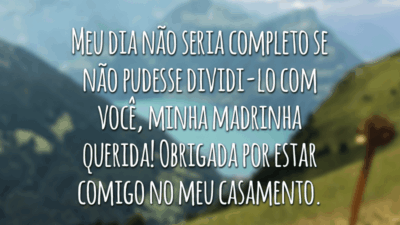 Meu dia não seria completo se não pudesse dividi-lo com você, minha madrinha querida! Obrigada por estar comigo no meu casamento.