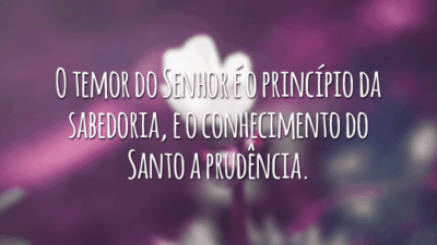 O temor do Senhor é o princípio da sabedoria, e o conhecimento do Santo a prudência.