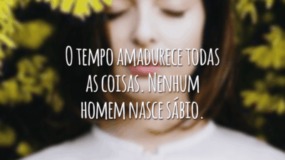 O tempo amadurece todas as coisas. Nenhum homem nasce sábio.