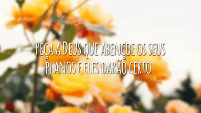 Peça a Deus que abençoe os seus planos e eles darão certo.