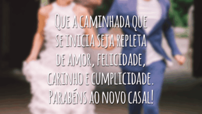 Que a caminhada que se inicia seja repleta de amor, felicidade, carinho e cumplicidade. Parabéns ao novo casal!