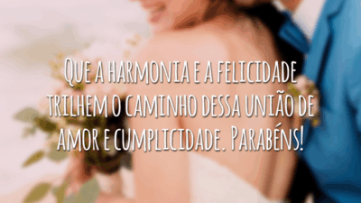 Que a harmonia e a felicidade trilhem o caminho dessa união de amor e cumplicidade. Parabéns!