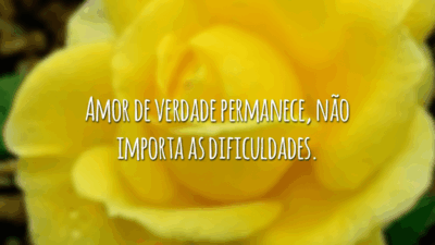 Amor de verdade permanece, não importa as dificuldades.