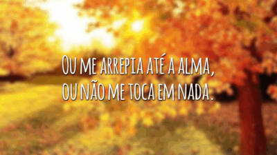 Ou me arrepia até a alma, ou não me toca em nada.