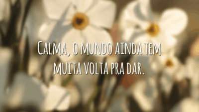 Calma, o mundo ainda tem muita volta pra dar.