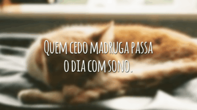 Quem cedo madruga passa o dia com sono.