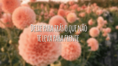 Deixe para trás o que não te leva para frente.