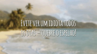 Evite ver um idiota todos os dias – quebre o espelho!
