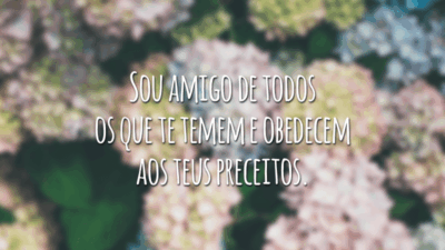 Sou amigo de todos os que te temem e obedecem aos teus preceitos.