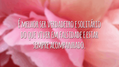 É melhor ser verdadeiro e solitário do que viver em falsidade e estar sempre acompanhado.