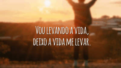 Vou levando a vida, deixo a vida me levar.