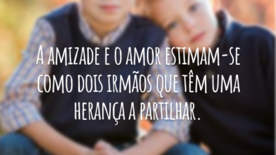 A amizade e o amor estimam-se como dois irmãos que têm uma herança a partilhar.