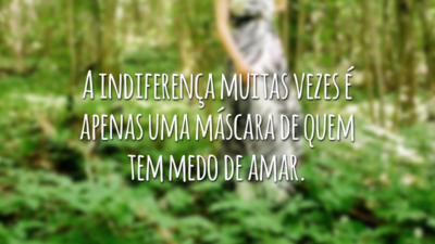 A indiferença muitas vezes é apenas uma máscara de quem tem medo de amar.