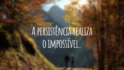 A persistência realiza o impossível.