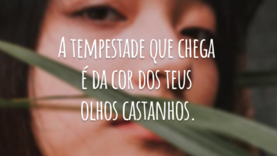 A tempestade que chega é da cor dos teus olhos castanhos.