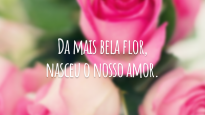 Da mais bela flor, nasceu o nosso amor.
