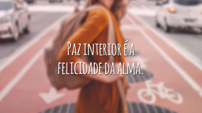 Paz interior é a felicidade da alma.